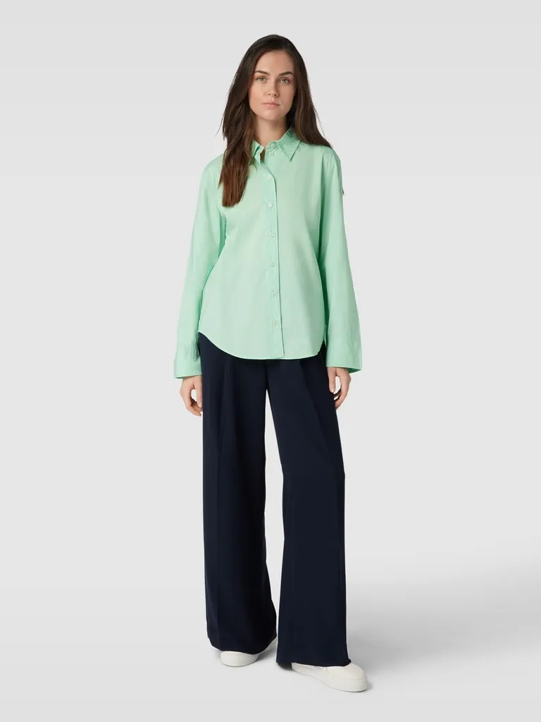 Marc O'Polo Overhemdblouse met platte kraag in mintgroen